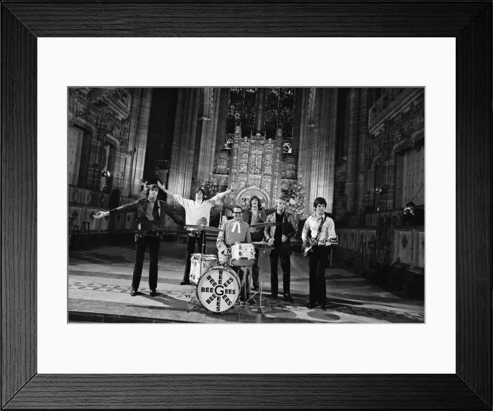 Framed Print : The Bee Gees perform at Liverpool Anglican Cathedral. The Bee Gees are brothers Maurice Framed Print : The Bee Gees perform at Liverpool Anglican Cathedral. The Bee Gees are brothers Maurice