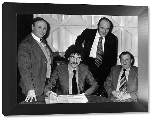 Graeme Souness signs for Liverpool watched by manager Bob Paisley