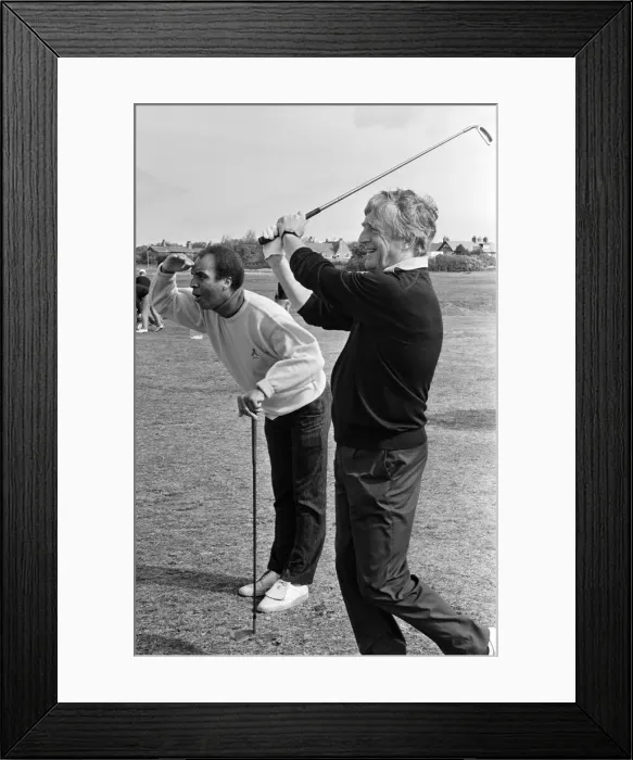 Framed Print : Michael Parkinson on the fairway at The Royal Liverpool Golf Club, Wirral Framed Print : Michael Parkinson on the fairway at The Royal Liverpool Golf Club, Wirral