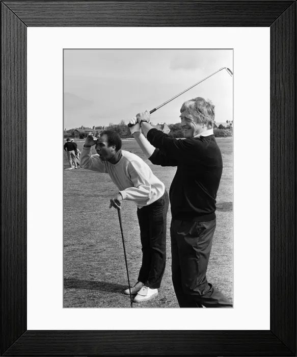 Framed Print : Michael Parkinson on the fairway at The Royal Liverpool Golf Club, Wirral Framed Print : Michael Parkinson on the fairway at The Royal Liverpool Golf Club, Wirral