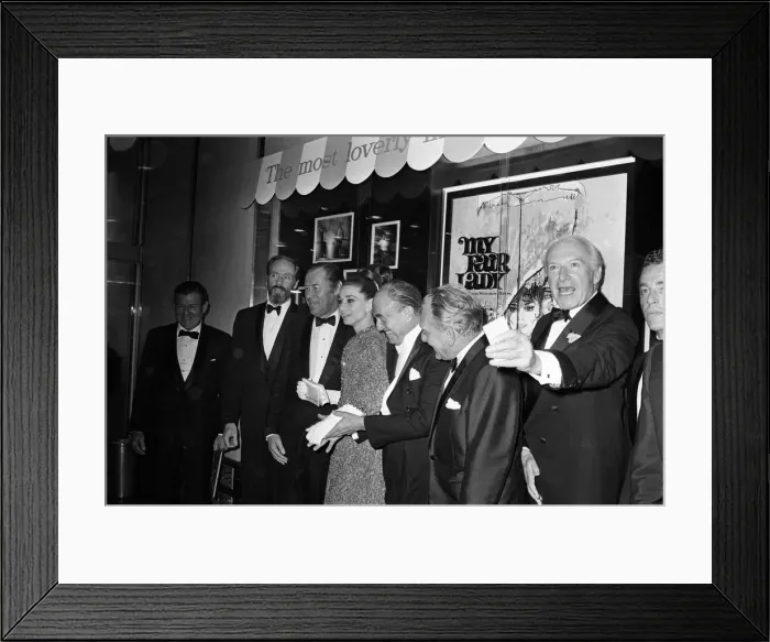 Framed Print : Actress Audrey Hepburn at the premiere of My Fair Lady in New York Framed Print : Actress Audrey Hepburn at the premiere of My Fair Lady in New York