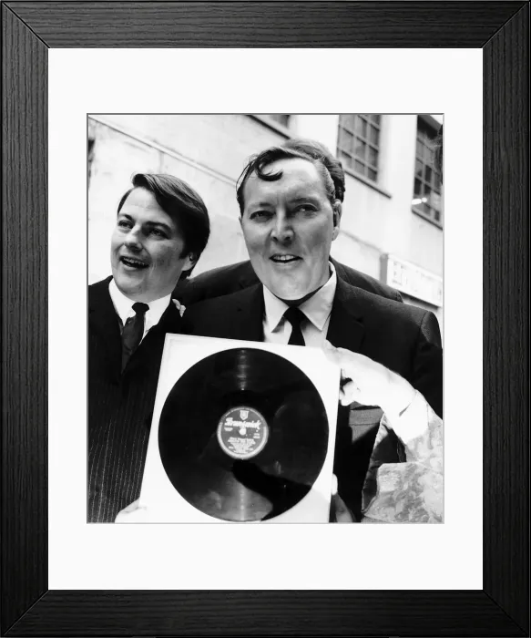 Framed Print : Bill Haley American Rock and Roll Singer The Comets holding up framed record dbase Framed Print : Bill Haley American Rock and Roll Singer The Comets holding up framed record dbase