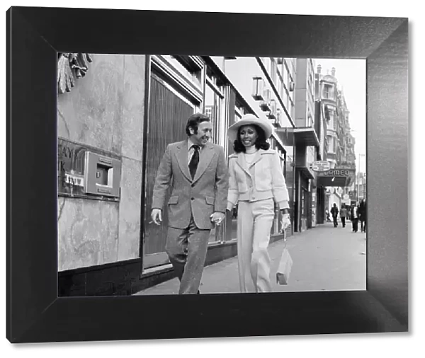 Diahann Carroll, American Singer and Actress, with fiance David Frost