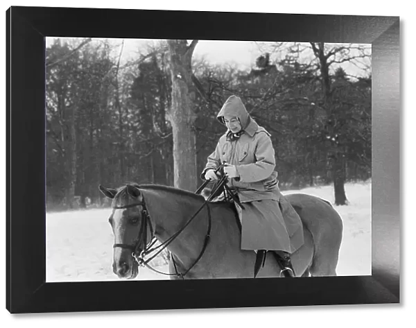 The Royal Family at Christmas and New Year. Queen Elizabeth II out riding