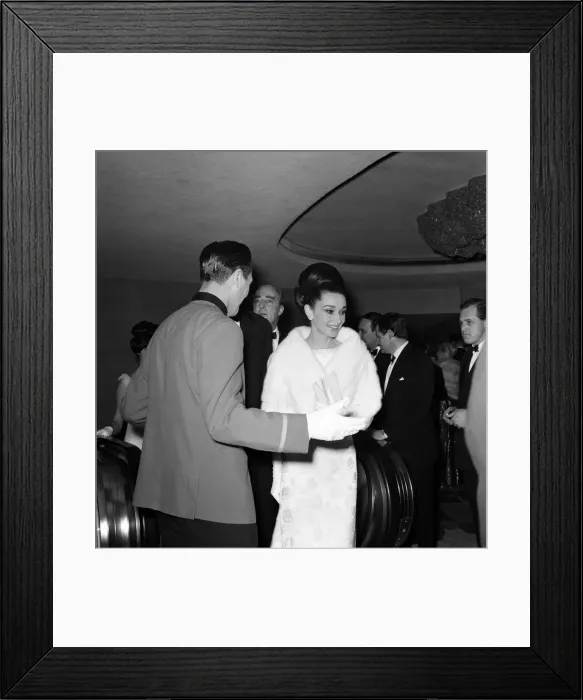 Framed Print : Actress Audrey Hepburn at the British Film Academy Awards. April 1964 Framed Print : Actress Audrey Hepburn at the British Film Academy Awards. April 1964