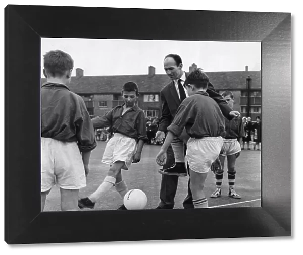 Liverpool footballer Jimmy Melia attends a six a side competition sponsored by