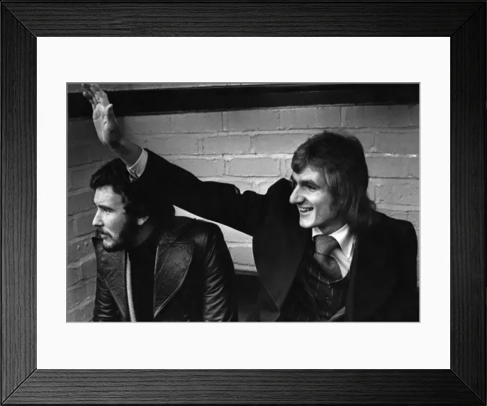 Framed Print : Phil Thompson gives a wave to his friends in the Kop before the League Division one match