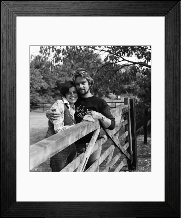Framed Print : Noel Edmonds pictured at home in Suffolk with his wife Gillian. 9th August 1976 Framed Print : Noel Edmonds pictured at home in Suffolk with his wife Gillian. 9th August 1976