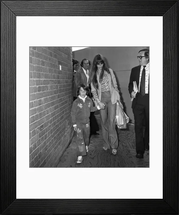 Framed Print : Jane Fonda flew into Heathrow from New York to a big welcome from her eight-year-old Framed Print : Jane Fonda flew into Heathrow from New York to a big welcome from her eight-year-old