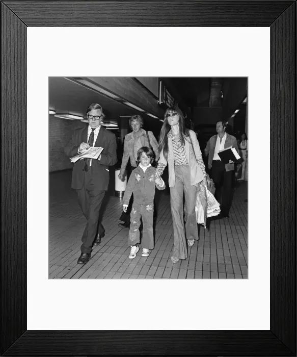 Framed Print : Jane Fonda flew into Heathrow from New York to a big welcome from her eight-year-old Framed Print : Jane Fonda flew into Heathrow from New York to a big welcome from her eight-year-old