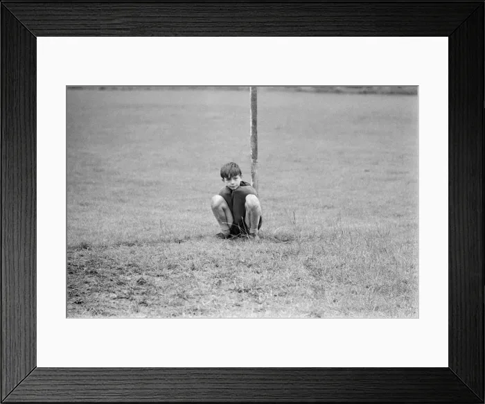Framed Print : David Bradley, (aged 14) playing the part of Billy Casper, pictured with his Kestral Framed Print : David Bradley, (aged 14) playing the part of Billy Casper, pictured with his Kestral