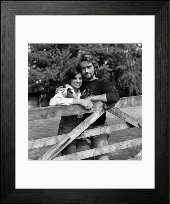 Framed Print : Noel Edmonds pictured at home in Suffolk with his wife Gillian. 9th August 1976 Framed Print : Noel Edmonds pictured at home in Suffolk with his wife Gillian. 9th August 1976