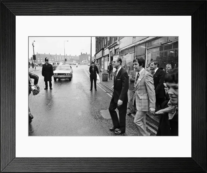 Framed Print : Prince Philip, Duke of Edinburgh visits Wavertree, Liverpool. 23rd February 1978 Framed Print : Prince Philip, Duke of Edinburgh visits Wavertree, Liverpool. 23rd February 1978