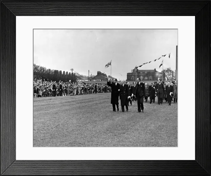 Framed Print : A general view of the stadium as Prince Philip, Duke of Edinburgh, accompanied by Mr A Framed Print : A general view of the stadium as Prince Philip, Duke of Edinburgh, accompanied by Mr A