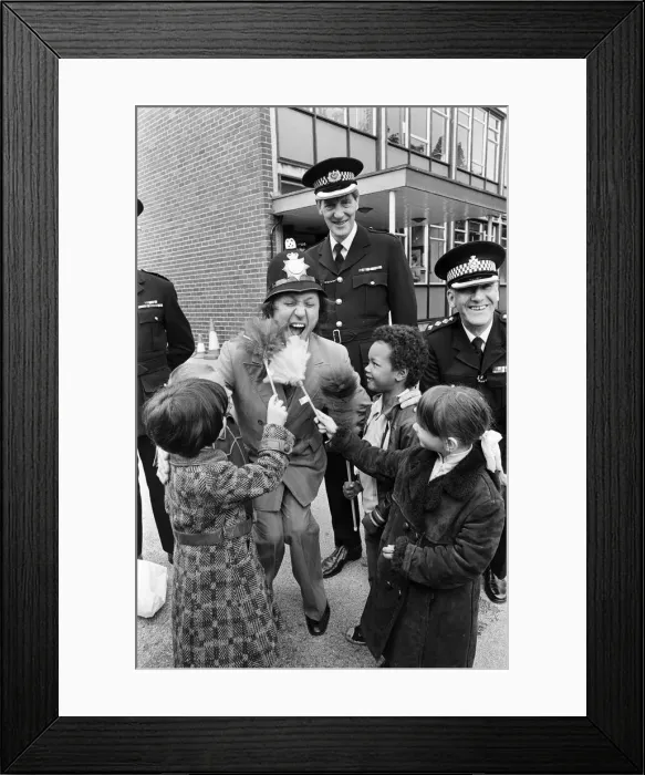 Framed Print : Ken Dodd at a Liverpool Police Station. 7th June 1979 Framed Print : Ken Dodd at a Liverpool Police Station. 7th June 1979