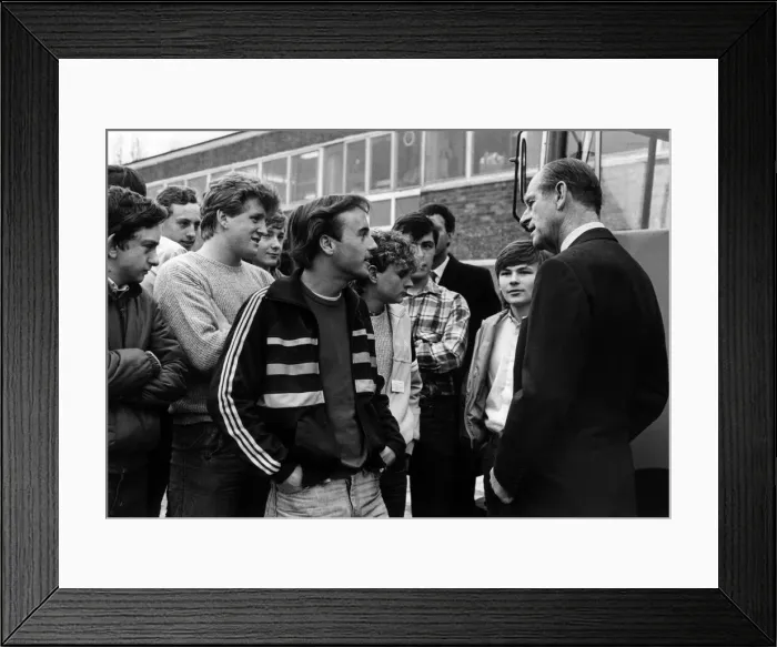 Framed Print : Prince Philip, Duke of Edinburgh, visiting the north west