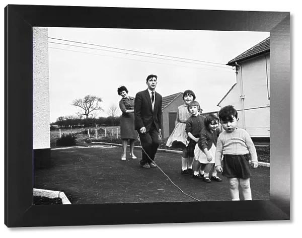 Liverpool footballer Geoff Twentyman at home with his family