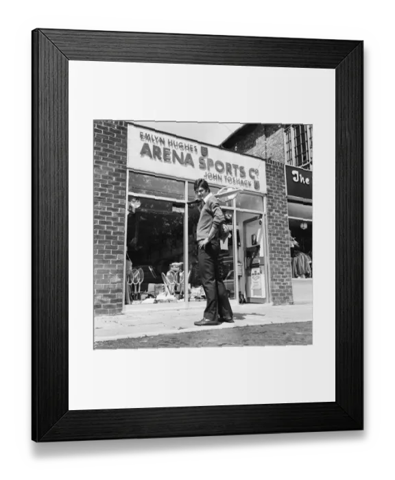 Framed Print : Liverpool footballer John Toshack who has opened a sports with fellow Liverpool teammate