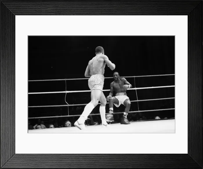Framed Print : WBC and IBF, welterweight title fight between Lloyd Honeyghan and Johnny Bumphus