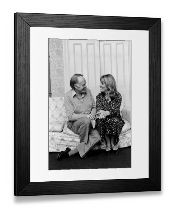 Framed Print : Happily married couple, Esther Rantzen and husband Desmond Wilcox pictured at their home