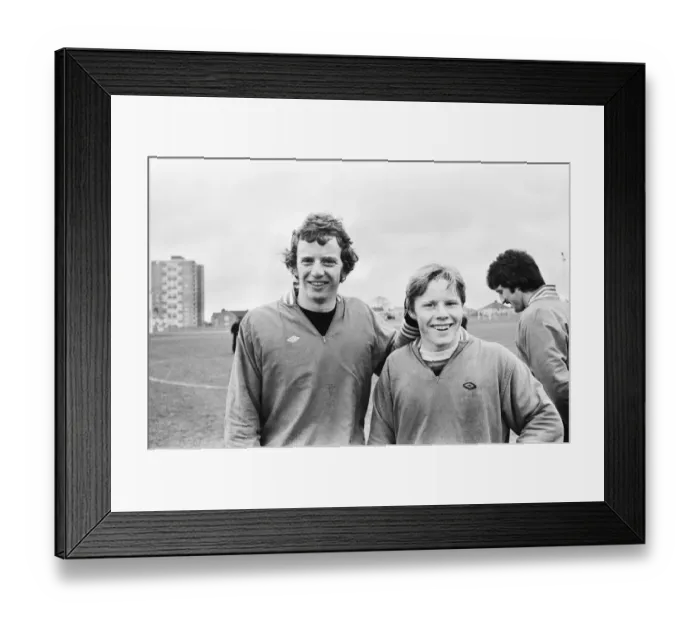 Framed Print : Liverpool footballers David Fairclough and Sammy Lee during a training session