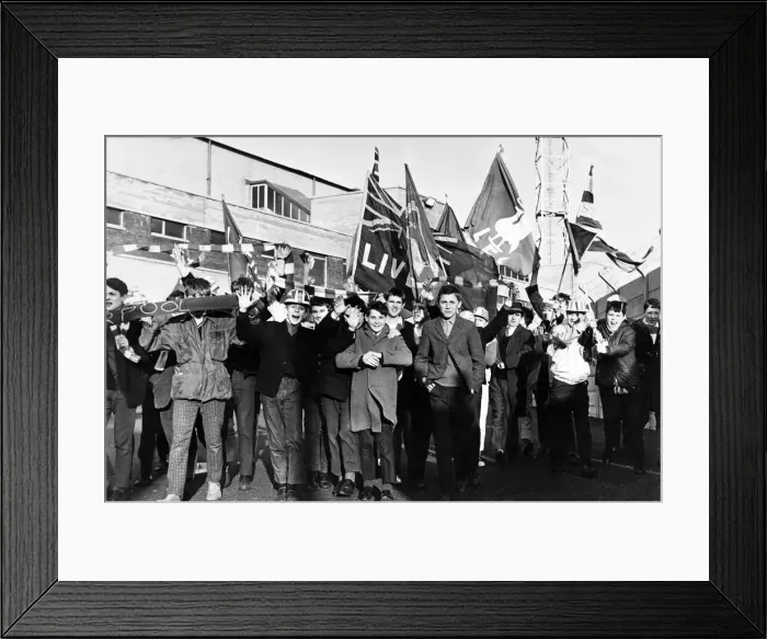 Framed Print : Liverpool fans outside Goodison Park Circa 1966 Framed Print : Liverpool fans outside Goodison Park Circa 1966
