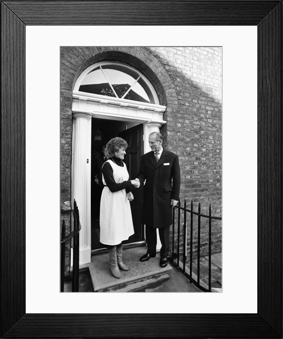 Framed Print : Prince Philip, Duke of Edinburgh visits Wavertree, Liverpool. 20th February 1987 Framed Print : Prince Philip, Duke of Edinburgh visits Wavertree, Liverpool. 20th February 1987