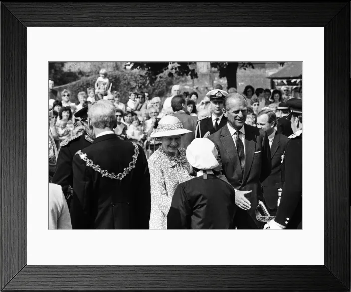 Framed Print : Queen Elizabeth II and Prince Philip, Duke of Edinburgh visit Port Sunlight as part of Framed Print : Queen Elizabeth II and Prince Philip, Duke of Edinburgh visit Port Sunlight as part of