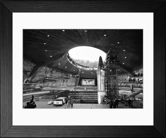 Framed Print : Volcano is the biggest and most complex film set interior ever built in Europe