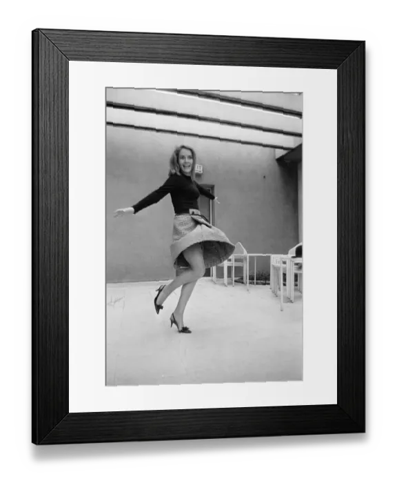 Framed Print : Karin Dor, German actress, in the UK to film scenes for new James Bond film