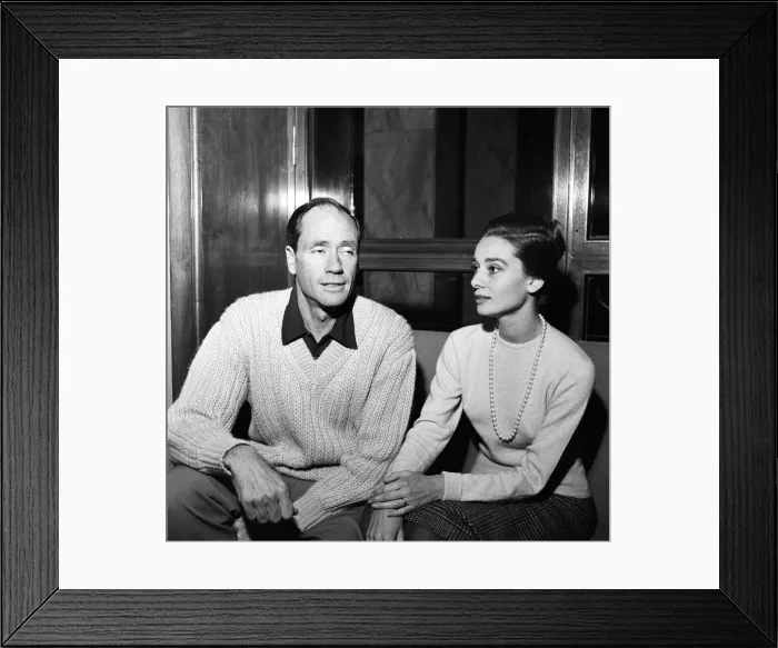 Framed Print : Actress Audrey Hepburn and her husband Mel Ferrer photographed in Rome. 8th January 1960 Framed Print : Actress Audrey Hepburn and her husband Mel Ferrer photographed in Rome. 8th January 1960