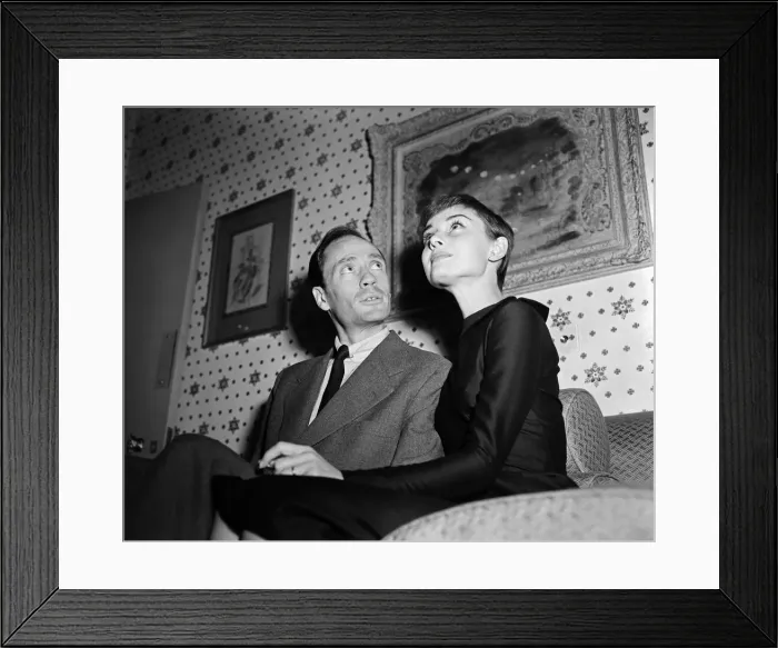 Framed Print : Actress Audrey Hepburn and her husband Mel Ferrer. 31st December 1954 Framed Print : Actress Audrey Hepburn and her husband Mel Ferrer. 31st December 1954