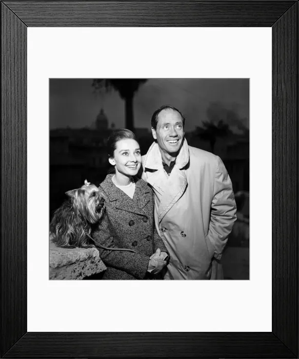 Framed Print : Actress Audrey Hepburn and her husband Mel Ferrer photographed in Rome. 8th January 1960