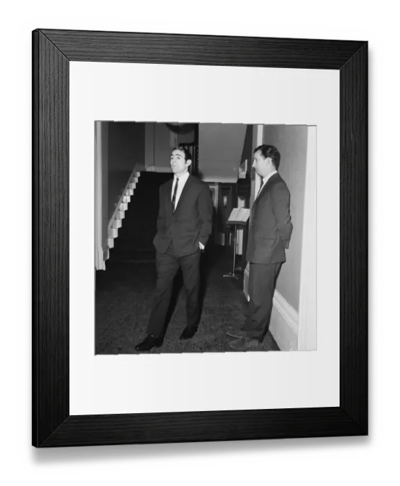 Framed Print : Liverpool footballer Ian St John attends a personal hearing at the Midland Hotel in Derby