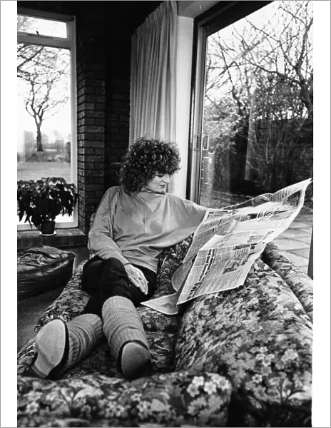 Scottish singer and actress Barbara Dickson photographed at home