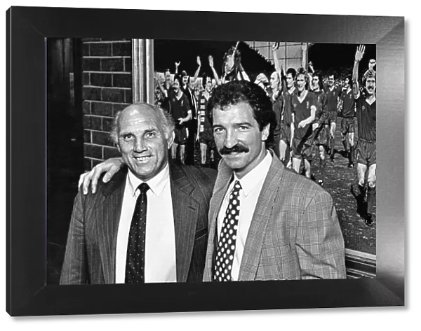 New Liverpool manager Graeme Souness with assistant Ronnie Moran at Anfield after his