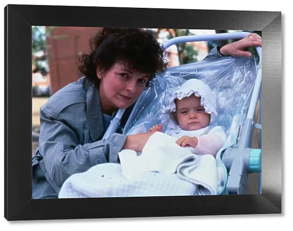 Brenda Blethyn actress 1991 with baby in scene from tv programme All good things