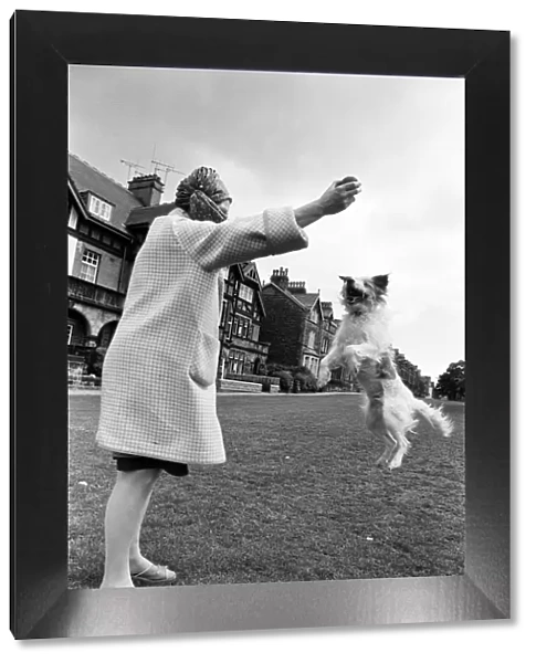 Mrs Moira West, aged 56, from Harrogate, pictured with her dog Jimmy