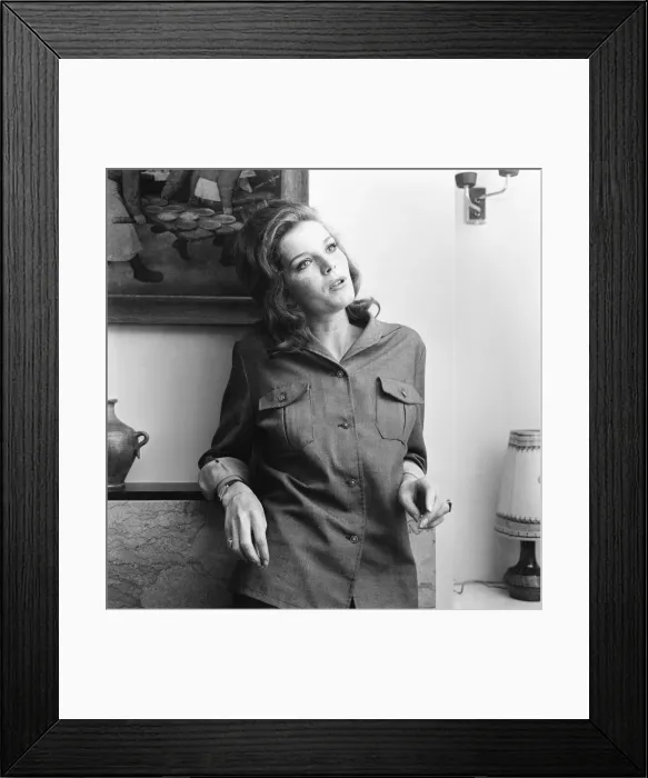 Framed Print : Samantha Eggar, British actress is interviewed by Donald Zec, Daily Mirror Journalist Framed Print : Samantha Eggar, British actress is interviewed by Donald Zec, Daily Mirror Journalist