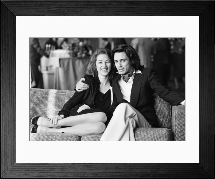 Framed Print : Jean-Michel Jarre with his wife Charlotte Rampling at a photocall Framed Print : Jean-Michel Jarre with his wife Charlotte Rampling at a photocall