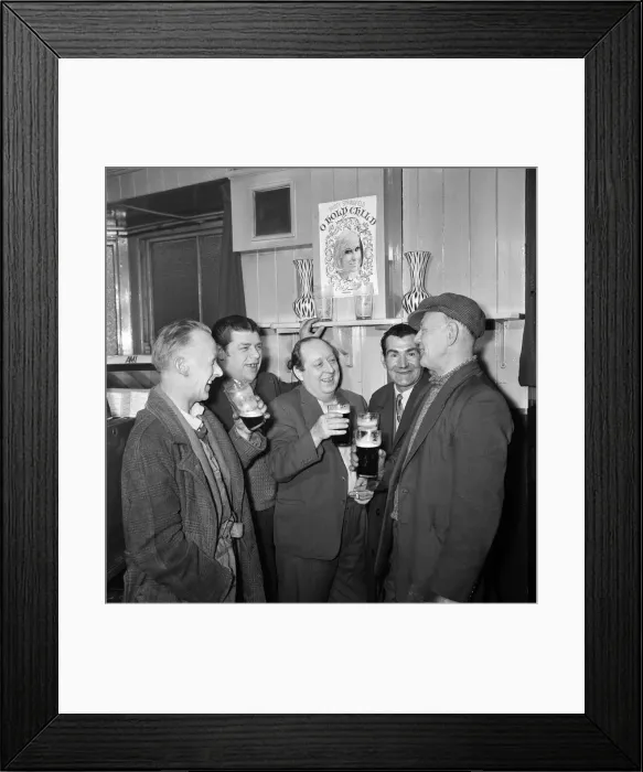 Framed Print : Enjoying a drink in the Subway club, meeting place for fisherman and dockers. March 1965 Framed Print : Enjoying a drink in the Subway club, meeting place for fisherman and dockers. March 1965