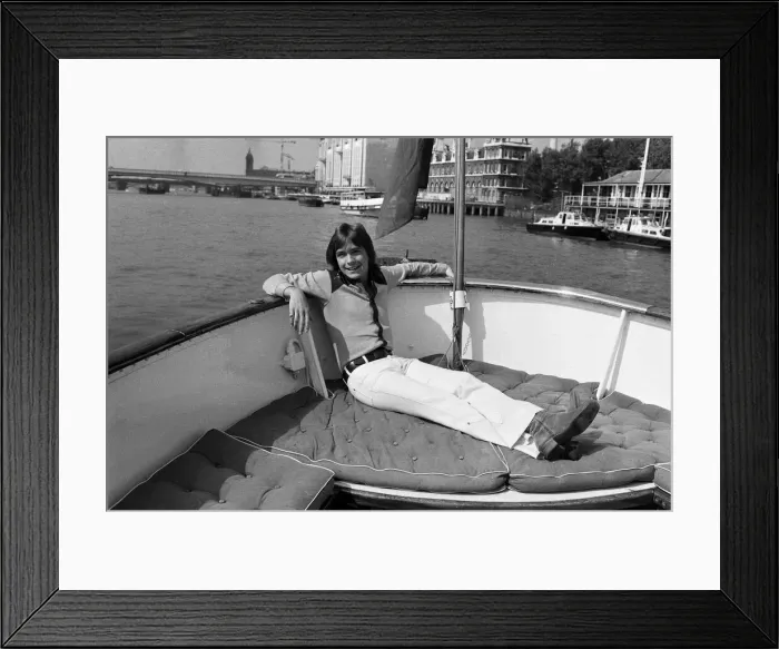 Framed Print : During his visit to London, David Cassidy stay aboard the 120 ft luxury yacht