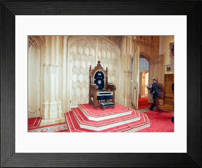Framed Print : Interior view of Windsor Castle showing restoration after it was damaged by fire in 1992 Framed Print : Interior view of Windsor Castle showing restoration after it was damaged by fire in 1992