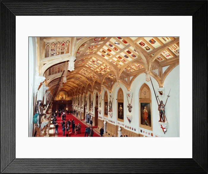 Framed Print : Interior view of Windsor Castle showing restoration after it was damaged by fire in 1992 Framed Print : Interior view of Windsor Castle showing restoration after it was damaged by fire in 1992