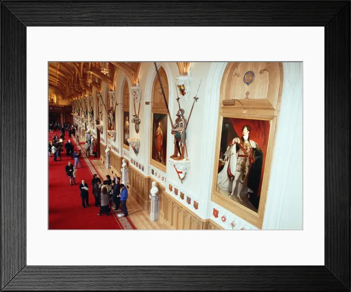 Framed Print : Interior view of Windsor Castle showing restoration after it was damaged by fire in 1992