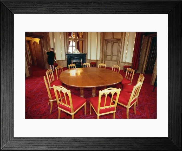 Framed Print : Interior view of Windsor Castle showing restoration after it was damaged by fire in 1992 Framed Print : Interior view of Windsor Castle showing restoration after it was damaged by fire in 1992