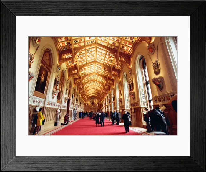 Framed Print : Interior view of Windsor Castle showing restoration after it was damaged by fire in 1992 Framed Print : Interior view of Windsor Castle showing restoration after it was damaged by fire in 1992
