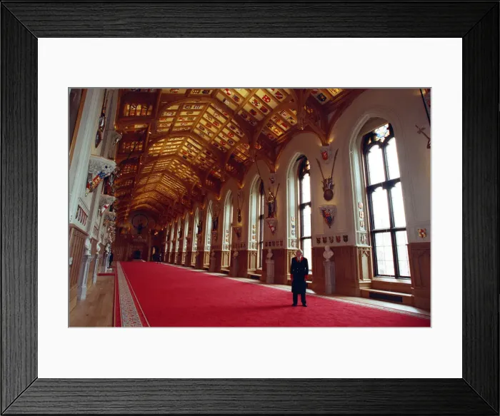 Framed Print : Interior view of Windsor Castle showing restoration after it was damaged by fire in 1992 Framed Print : Interior view of Windsor Castle showing restoration after it was damaged by fire in 1992