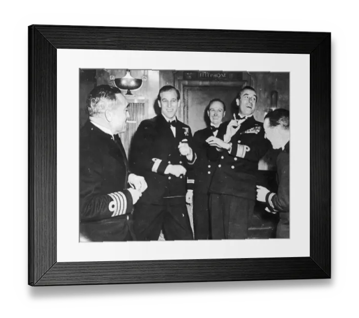 Framed Print : Prince Philip and his friends celebrate his Stag Party here in November 1947
