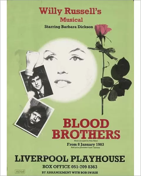 Original poster for the first ever run of Blood Brothers at the Liverpool Playhouse